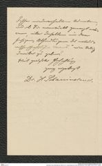 Nachlass Franz Steindachner, Brief von H. Schauinsland an Franz Steindachner (15.09.1888), Inv.Nr. 447.01, Seite 2